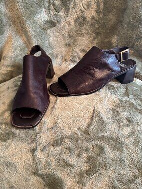 Nine West LORIANN Brown Slingback Block Heel Sandals (Women's Size: 10 US)
